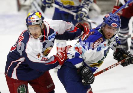 EBEL. Eishockey Bundesliga. VSV gegen Red Bull Salzburg. Daniel gauthier (VSV), Philipp Pinter (Salzburg). Villach, am 17.2.2008.
Foto: Kuess
---
pressefotos, pressefotografie, kuess, qs, qspictures, sport, bild, bilder, bilddatenbank