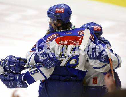 EBEL. Eishockey Bundesliga. VSV gegen Red Bull Salzburg. Torjubel (VSV). Villach, am 17.2.2008.
Foto: Kuess
---
pressefotos, pressefotografie, kuess, qs, qspictures, sport, bild, bilder, bilddatenbank