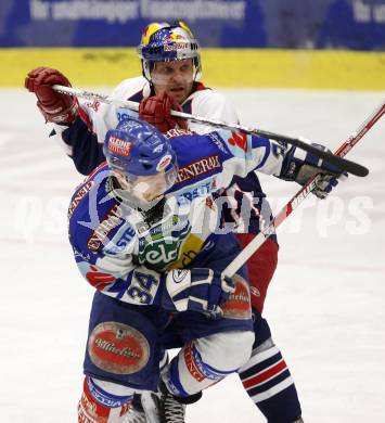 EBEL. Eishockey Bundesliga. VSV gegen Red Bull Salzburg. Markus peintner (VSV), Greger Artursson (Salzburg). Villach, am 17.2.2008.
Foto: Kuess
---
pressefotos, pressefotografie, kuess, qs, qspictures, sport, bild, bilder, bilddatenbank