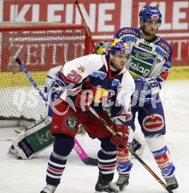 EBEL. Eishockey Bundesliga. VSV gegen Red Bull Salzburg. Martin Oraze (VSV), Daniel Welser (Salzburg). Villach, am 17.2.2008.
Foto: Kuess
---
pressefotos, pressefotografie, kuess, qs, qspictures, sport, bild, bilder, bilddatenbank