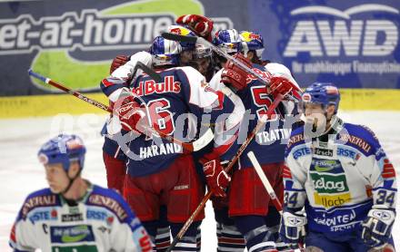 EBEL. Eishockey Bundesliga. VSV gegen Red Bull Salzburg. Torjubel  (Salzburg). Villach, am 17.2.2008.
Foto: Kuess
---
pressefotos, pressefotografie, kuess, qs, qspictures, sport, bild, bilder, bilddatenbank