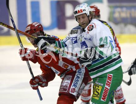 EBEL. Eishockey Bundesliga. KAC gegen Olympia (Olimpija) Ljubljana (Laibach). David Schuller (KAC), Tomaz Vnuk (Laibach). Klagenfurt, am 19.2.2008.
Foto: Kuess
---
pressefotos, pressefotografie, kuess, qs, qspictures, sport, bild, bilder, bilddatenbank