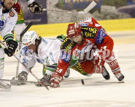 EBEL. Eishockey Bundesliga. KAC gegen Olympia (Olimpija) Ljubljana (Laibach). Andrew schneider (KAC), Todd Elik (Laibach). Klagenfurt, am 19.2.2008.
Foto: Kuess
---
pressefotos, pressefotografie, kuess, qs, qspictures, sport, bild, bilder, bilddatenbank