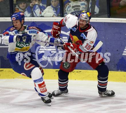 EBEL. Erste Bank Eishockey Bundesliga. VSV gegen Red Bull Salzburg. Mike Stewart (VSV), Donald MacLean (Salzburg). Villach, am 21.2.2008.

Copyright Kuess

---
pressefotos, pressefotografie, kuess, qs, qspictures, sport, bild, bilder, bilddatenbank