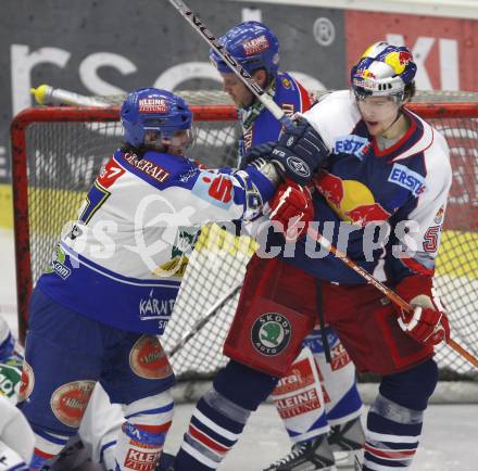 EBEL. Eishockey Bundesliga. VSV gegen Red Bull Salzburg.  Wolfgang Kromp, Gert Prohaska (VSV), Matthias Trattnig (Salzburg). Villach, am 21.2.2008.
Foto: Kuess
---
pressefotos, pressefotografie, kuess, qs, qspictures, sport, bild, bilder, bilddatenbank