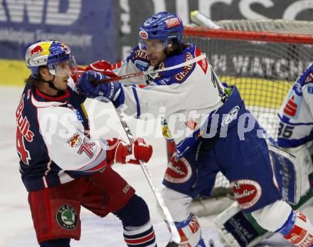 EBEL. Erste Bank Eishockey Bundesliga. VSV gegen Red Bull Salzburg. Martin Oraze (VSV), Dieter Kalt (Salzburg). Villach, am 21.2.2008.

Copyright Kuess

---
pressefotos, pressefotografie, kuess, qs, qspictures, sport, bild, bilder, bilddatenbank