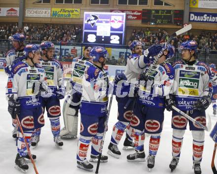 EBEL. Erste Bank Eishockey Bundesliga. VSV gegen Red Bull Salzburg. Schlussjubel (VSV). Villach, am 21.2.2008.

Copyright Kuess

---
pressefotos, pressefotografie, kuess, qs, qspictures, sport, bild, bilder, bilddatenbank