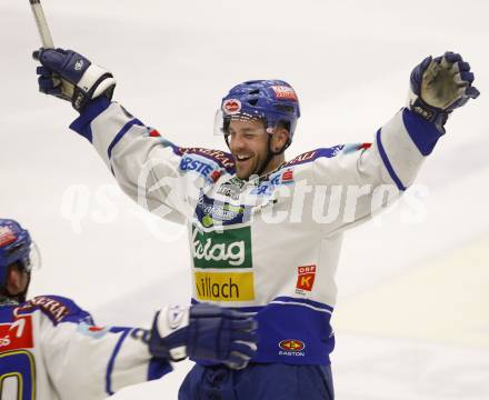 EBEL. Erste Bank Eishockey Bundesliga. VSV gegen Red Bull Salzburg. Jubel Darell Scoville (VSV). Villach, am 21.2.2008.

Copyright Kuess

---
pressefotos, pressefotografie, kuess, qs, qspictures, sport, bild, bilder, bilddatenbank