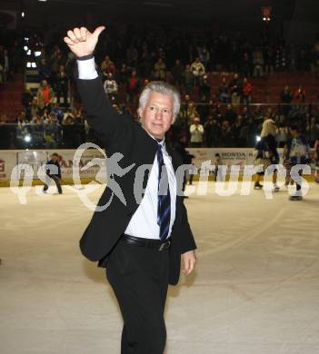 EBEL. Erste Bank Eishockey Bundesliga. VSV gegen Red Bull Salzburg. Jubel Trainer greg Holst (VSV). Villach, am 21.2.2008.

Copyright Kuess

---
pressefotos, pressefotografie, kuess, qs, qspictures, sport, bild, bilder, bilddatenbank