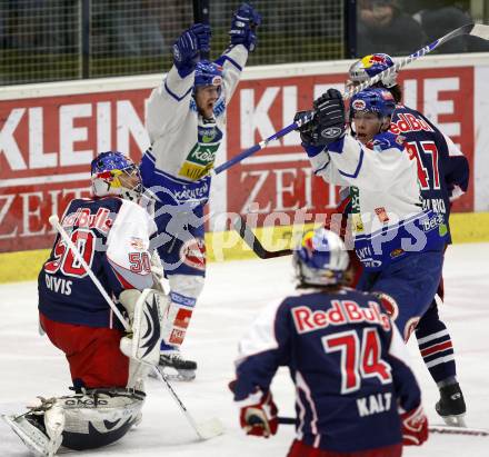 EBEL. Erste Bank Eishockey Bundesliga. VSV gegen Red Bull Salzburg. Torjubel Roland Kaspitz, Michael Raffl (VSV). Villach, am 21.2.2008.

Copyright Kuess

---
pressefotos, pressefotografie, kuess, qs, qspictures, sport, bild, bilder, bilddatenbank