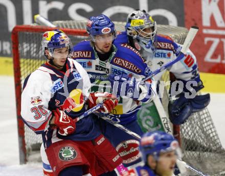 EBEL. Erste Bank Eishockey Bundesliga. VSV gegen Red Bull Salzburg. Thomas Pfeffer, Gert Prohaska (VSV), Marco Pewal (Salzburg). Villach, am 21.2.2008.

Copyright Kuess

---
pressefotos, pressefotografie, kuess, qs, qspictures, sport, bild, bilder, bilddatenbank