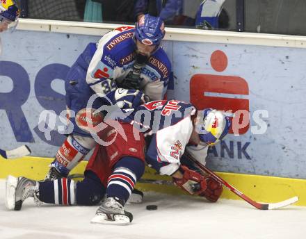 EBEL. Erste Bank Eishockey Bundesliga. VSV gegen Red Bull Salzburg. Markus Peintner (VSV), Greger Artursson (Salzburg). Villach, am 21.2.2008.

Copyright Kuess

---
pressefotos, pressefotografie, kuess, qs, qspictures, sport, bild, bilder, bilddatenbank