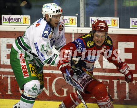 EBEL. Erste Bank Eishockey Bundesliga. KAC gegen Olympia Laibach. David Schuller (KAC), Andrej Tavzelj (Laibach). Klagenfurt, am 19.2.2008.
Foto: Kuess

---
pressefotos, pressefotografie, kuess, qs, qspictures, sport, bild, bilder, bilddatenbank