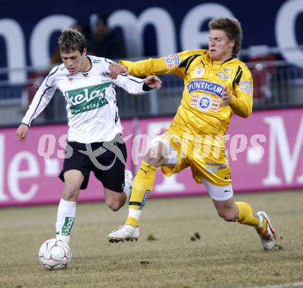 Fussball Bundesliga. T-Mobile. SK Austria Kaernten gegen SK Sturm Graz. Zlatko Junuzovic (Kaernten), Sebastian Proedl (Graz). Klagenfurt, am 25.2.2008.
Copyright Kuess

---
pressefotos, pressefotografie, kuess, qs, qspictures, sport, bild, bilder, bilddatenbank