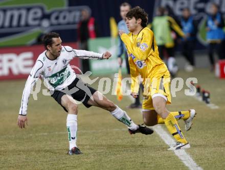 Fussball Bundesliga. T-Mobile. SK Austria Kaernten gegen SK Sturm Graz. Christian Prawda (Kaernten) Fabian Lamotte (Graz). Klagenfurt, am 25.2.2008.
Copyright Kuess

---
pressefotos, pressefotografie, kuess, qs, qspictures, sport, bild, bilder, bilddatenbank