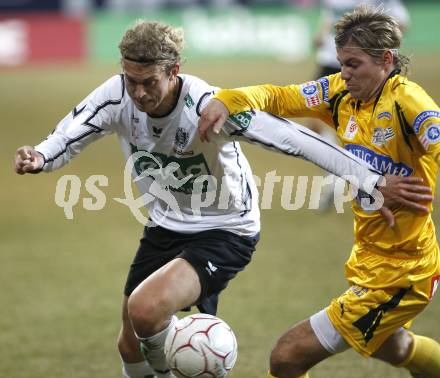 Fussball Bundesliga. T-Mobile. SK Austria Kaernten gegen SK Sturm Graz. Lukas Moessner (Kaernten) Thomas Krammer (Graz). Klagenfurt, am 25.2.2008.
Copyright Kuess

---
pressefotos, pressefotografie, kuess, qs, qspictures, sport, bild, bilder, bilddatenbank