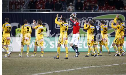 Fussball Bundesliga. T-Mobile. SK Austria Kaernten gegen SK Sturm Graz. Jubel Sturm. Klagenfurt, am 25.2.2008.
Copyright Kuess

---
pressefotos, pressefotografie, kuess, qs, qspictures, sport, bild, bilder, bilddatenbank