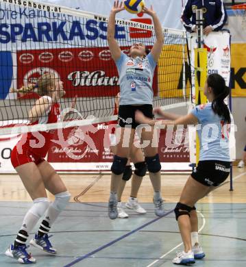 Volleyball Bundesliga. ATSC Wildcats gegen Salzburg. Maja Praeprost, Mojca Dolinar (Wildcats). Klagenfurt, am 1.3.2008.
Foto: Kuess/Nadja Kuess
---
pressefotos, pressefotografie, kuess, qs, qspictures, sport, bild, bilder, bilddatenbank