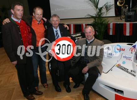 Motorsport. Bergrennen. 60. Geburtstag Hermann Waldy. Landeshauptmann Joerg Hiader, Werner Mueller,  Hermann Waldy, Gerhard Doerfler. Feldkirchen, am1.3.2008.
Foto:Kuess
---
pressefotos, pressefotografie, kuess, qs, qspictures, sport, bild, bilder, bilddatenbank