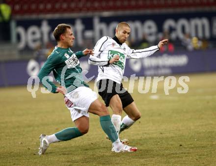 Fussball T-Mobile Bundesliga. SK Austria Kaernten gegen SV Mattersburg. Patrick Wolf (Kaernten), Akos Kovrig (Mattersburg). Klagenfurt, am 26.2.2008.

Copyright Kuess

---
pressefotos, pressefotografie, kuess, qs, qspictures, sport, bild, bilder, bilddatenbank