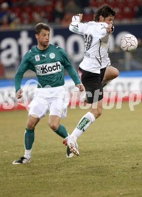 Fussball T-Mobile Bundesliga. SK Austria Kaernten gegen SV Mattersburg. Roland Kollmann (Kaernten), Adnan Mravac (Mattersburg). Klagenfurt, am 26.2.2008.

Copyright Kuess

---
pressefotos, pressefotografie, kuess, qs, qspictures, sport, bild, bilder, bilddatenbank