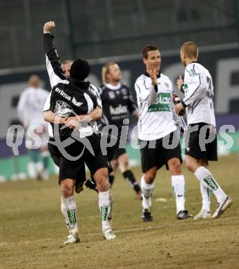 Fussball T-Mobile Bundesliga. SK Austria Kaernten gegen SV Mattersburg. Jubel Austria. Klagenfurt, am 26.2.2008.

Copyright Kuess

---
pressefotos, pressefotografie, kuess, qs, qspictures, sport, bild, bilder, bilddatenbank