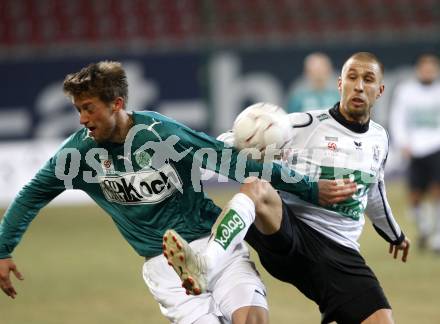 Fussball T-Mobile Bundesliga. SK Austria Kaernten gegen SV Mattersburg. Patrick Wolf (Kaernten), Adnan Mravac (Mattersburg). Klagenfurt, am 26.2.2008.

Copyright Kuess

---
pressefotos, pressefotografie, kuess, qs, qspictures, sport, bild, bilder, bilddatenbank