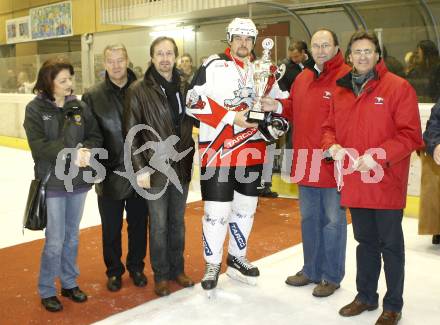 Eishockey Oberliga. Tarco Woelfe gegen ATUS Weiz. Dieter Jandl, Wolfgang Schantl, Bruno Tarmann (Tarco). Klagenfurt, am 8.3.2008.

Copyright Kuess

---
pressefotos, pressefotografie, kuess, qs, qspictures, sport, bild, bilder, bilddatenbank