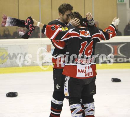 Eishockey Oberliga. Tarco Woelfe gegen ATUS Weiz. Jubel (Weiz). Klagenfurt, am 8.3.2008.

Copyright Kuess

---
pressefotos, pressefotografie, kuess, qs, qspictures, sport, bild, bilder, bilddatenbank