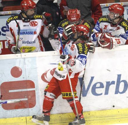 Eishockey. Oesterreichische Meisterschaft U20. KAC gegen VSV. Torjubel (KAC). Klagenfurt, am 8.3.2008.

Copyright Kuess

---
pressefotos, pressefotografie, kuess, qs, qspictures, sport, bild, bilder, bilddatenbank