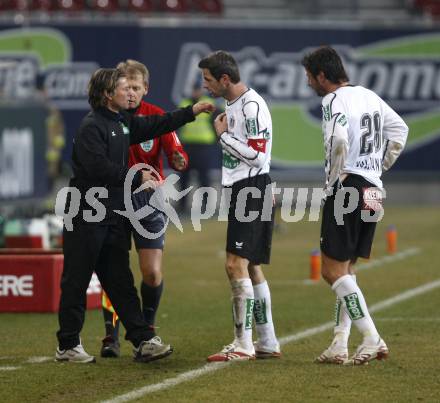 Fussball T-Mobile Bundesliga. SK Austria Kaernten gegen SV Mattersburg. Trainer Frenkie Schinkels, Martin Hiden, Roland Kollmann (Kaernten).  Klagenfurt, am 8.3.2008.

Copyright Kuess

---
pressefotos, pressefotografie, kuess, qs, qspictures, sport, bild, bilder, bilddatenbank