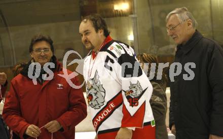 Eishockey Oberliga. Tarco Woelfe gegen ATUS Weiz. Bruno Tarmann, Leopols Leutschacher (Tarco). Klagenfurt, am 8.3.2008.

Copyright Kuess

---
pressefotos, pressefotografie, kuess, qs, qspictures, sport, bild, bilder, bilddatenbank