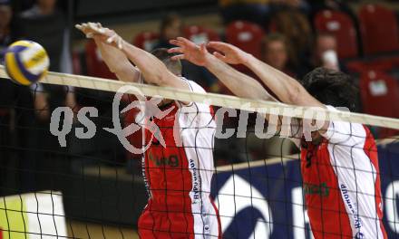 Volleyball Bundesliga Herren. Hypo VBK Klagenfurt gegen Hypo Niederoesterreich. Martin Vokal, Peter Vanik (Hypo VBK). Klagenfurt, am 12.3.2008.

Copyright Kuess

---
pressefotos, pressefotografie, kuess, qs, qspictures, sport, bild, bilder, bilddatenbank