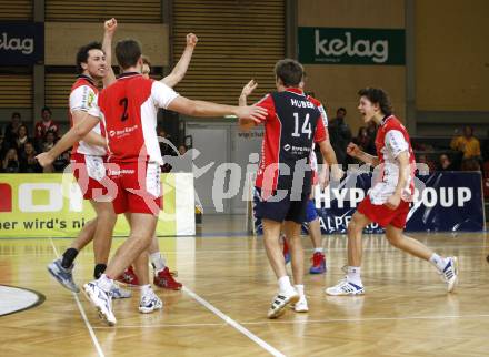 Volleyball Bundesliga Herren. Hypo VBK Klagenfurt gegen Hypo Niederoesterreich. Jubel (Hypo VBK). Klagenfurt, am 12.3.2008.

Copyright Kuess

---
pressefotos, pressefotografie, kuess, qs, qspictures, sport, bild, bilder, bilddatenbank