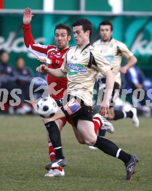 Fussball RTed Zac.  FC Kaernten gegen SC Austria Lustenau. Mario Steiner (FCK), Johannes Hirschbuehl (Lustenau). Klagenfurt, am 14.3.2008. Klagenfurt, am 14.3.2008.

Copyright Kuess

---
pressefotos, pressefotografie, kuess, qs, qspictures, sport, bild, bilder, bilddatenbank