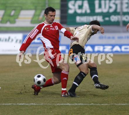 Fussball RTed Zac.  FC Kaernten gegen SC Austria Lustenau. Nenad Bjelica (FCK), Ribeiro Reinaldo Silva (Lustenau). Klagenfurt, am 14.3.2008. Klagenfurt, am 14.3.2008.

Copyright Kuess

---
pressefotos, pressefotografie, kuess, qs, qspictures, sport, bild, bilder, bilddatenbank