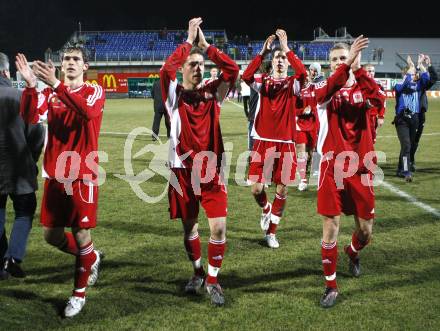 Fussball RTed Zac.  FC Kaernten gegen SC Austria Lustenau. Jubel FCK. Klagenfurt, am 14.3.2008. Klagenfurt, am 14.3.2008.

Copyright Kuess

---
pressefotos, pressefotografie, kuess, qs, qspictures, sport, bild, bilder, bilddatenbank