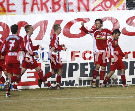 Fussball RTed Zac.  FC Kaernten gegen SC Austria Lustenau. Torjube FCK. l Klagenfurt, am 14.3.2008. Klagenfurt, am 14.3.2008.

Copyright Kuess

---
pressefotos, pressefotografie, kuess, qs, qspictures, sport, bild, bilder, bilddatenbank