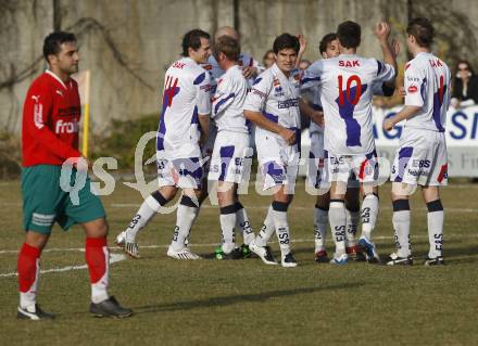 Fussball Regionalliga. SAK gegen SV Grieskirchen. Torjubel (SAK). Klagenfurt, am 15.3.2008.

Copyright Kuess

---
pressefotos, pressefotografie, kuess, qs, qspictures, sport, bild, bilder, bilddatenbank