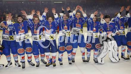 Eishockey. Oesterreichische U20 Meisterschaft. VSV gegen KAC. Jubel (VSV). Villach, am 15.3.2008.
Copyright Kuess

---
pressefotos, pressefotografie, kuess, qs, qspictures, sport, bild, bilder, bilddatenbank