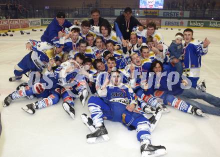 Eishockey. Oesterreichische U20 Meisterschaft. VSV gegen KAC. Meister VSV. Jubel. Villach, am 15.3.2008.
Copyright Kuess

---
pressefotos, pressefotografie, kuess, qs, qspictures, sport, bild, bilder, bilddatenbank