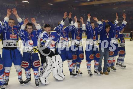 Eishockey. Oesterreichische U20 Meisterschaft. VSV gegen KAC. Jubel (VSV). Villach, am 15.3.2008.
Copyright Kuess

---
pressefotos, pressefotografie, kuess, qs, qspictures, sport, bild, bilder, bilddatenbank