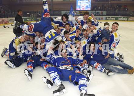 Eishockey. Oesterreichische U20 Meisterschaft. VSV gegen KAC. Meister VSV. Jubel. Villach, am 15.3.2008.
Copyright Kuess

---
pressefotos, pressefotografie, kuess, qs, qspictures, sport, bild, bilder, bilddatenbank