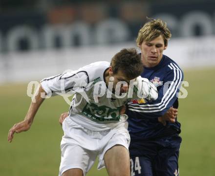 Fussball. Bundesliga. SK Austria Kelag Kaernten gegen FC Red Bull Salzburg. Bubenik Wolfgang (Kaernten), Leitgeb Christoph (Salzburg). Klagenfurt, 19.3.2008
Copyright Kuess

---
pressefotos, pressefotografie, kuess, qs, qspictures, sport, bild, bilder, bilddatenbank