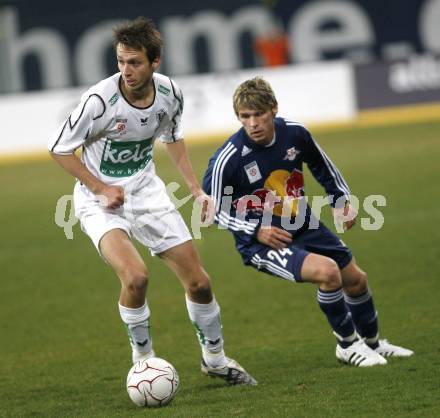 Fussball. Bundesliga. SK Austria Kelag Kaernten gegen FC Red Bull Salzburg. Bubenik Wolfgang (Kaernten), Leitgeb Christoph (Salzburg). Klagenfurt, 19.3.2008
Copyright Kuess

---
pressefotos, pressefotografie, kuess, qs, qspictures, sport, bild, bilder, bilddatenbank