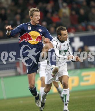 Fussball. Bundesliga. SK Austria Kelag Kaernten gegen FC Red Bull Salzburg. Ortlechner Manuel (Kaernten), Janko Marc (Salzburg). Klagenfurt, 19.3.2008
Copyright Kuess

---
pressefotos, pressefotografie, kuess, qs, qspictures, sport, bild, bilder, bilddatenbank