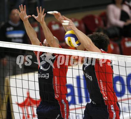 Volleyball. Bundesliga. HYPO VBK gegen hotVolleys. Zhivko Kolev, Adam Simac (HYPO). Klagenfurt, 19.3.2008.
Copyright Kuess

---
pressefotos, pressefotografie, kuess, qs, qspictures, sport, bild, bilder, bilddatenbank