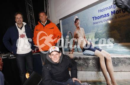 Schi Nordisch, Ski Nordisch, Schispringen. Empfang Schisprungweltcupsieger Thomas Morgenstern (AUT) in seiner Heimatgemeinde Seeboden. Sportlandesrat Wolfgang Schantl, Landeshauptmann Joerg Haider, Thomas Morgenstern. Seeboden, am 18.3.2008. 
Copyright Kuess

---
pressefotos, pressefotografie, kuess, qs, qspictures, sport, bild, bilder, bilddatenbank