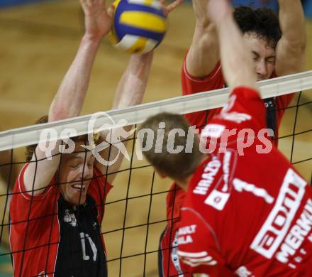 Volleyball. Bundesliga. HYPO VBK gegen hotVolleys. Shane Alexander, Zhivko Kolev (HYPO). Klagenfurt, 19.3.2008.
Copyright Kuess

---
pressefotos, pressefotografie, kuess, qs, qspictures, sport, bild, bilder, bilddatenbank