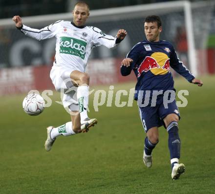 Fussball. Bundesliga. SK Austria Kelag Kaernten gegen FC Red Bull Salzburg. Wolf Patrick (Kaernten), Dudic Milan (Salzburg). Klagenfurt, 19.3.2008
Copyright Kuess

---
pressefotos, pressefotografie, kuess, qs, qspictures, sport, bild, bilder, bilddatenbank